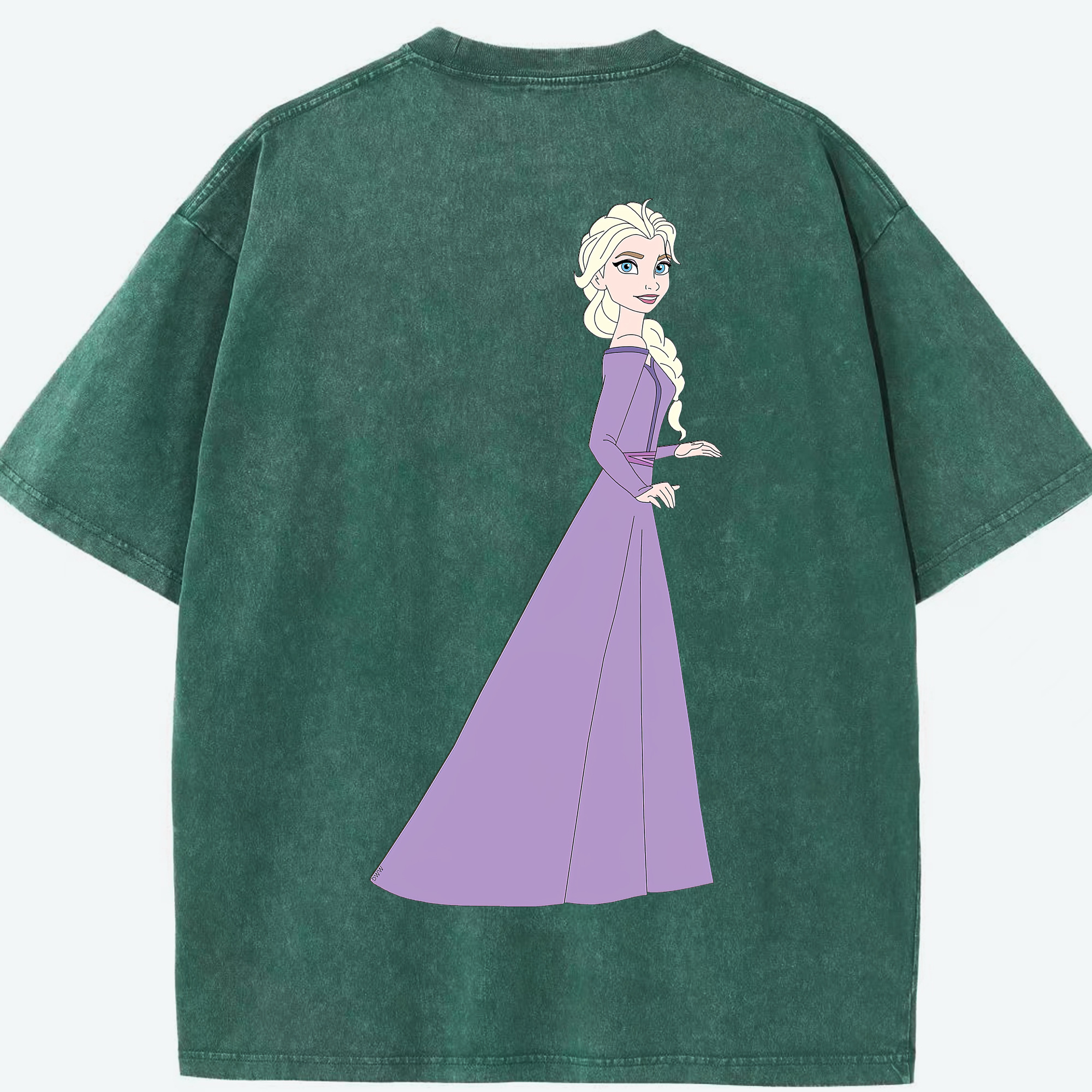 （画像用） アナと雪の女王 アンナ エルサ Frozen Anna Elsa 綿100% ヴィンテージ風 半袖Tシャツ（背面プリント）